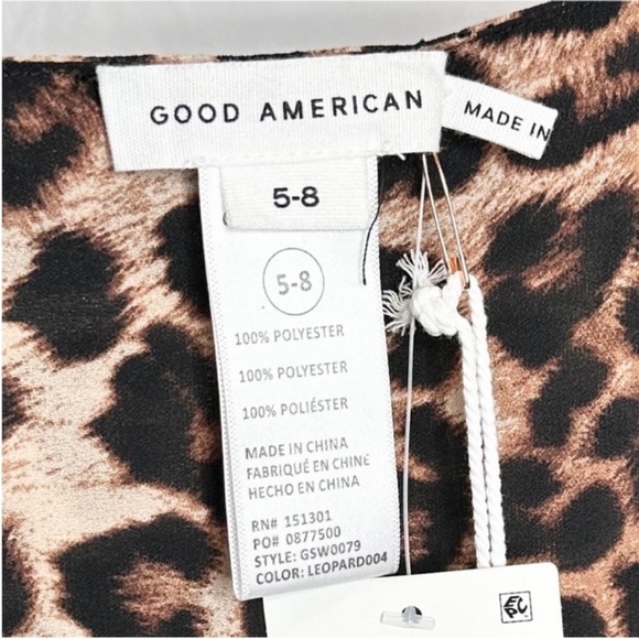 GOOD AMERICAN Leopard Swim Sarong Cover Up NEW - Picture 5 of 7